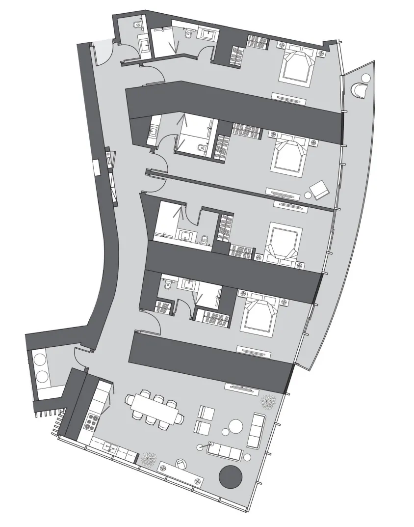 4 bedrooms floor plan