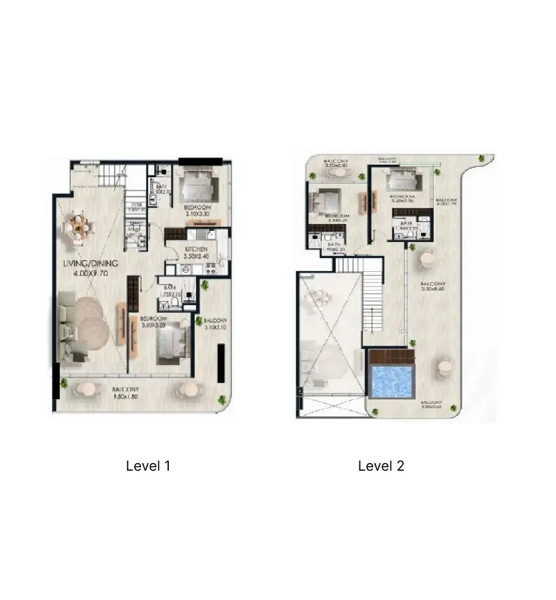 4 bedrooms floor plan
