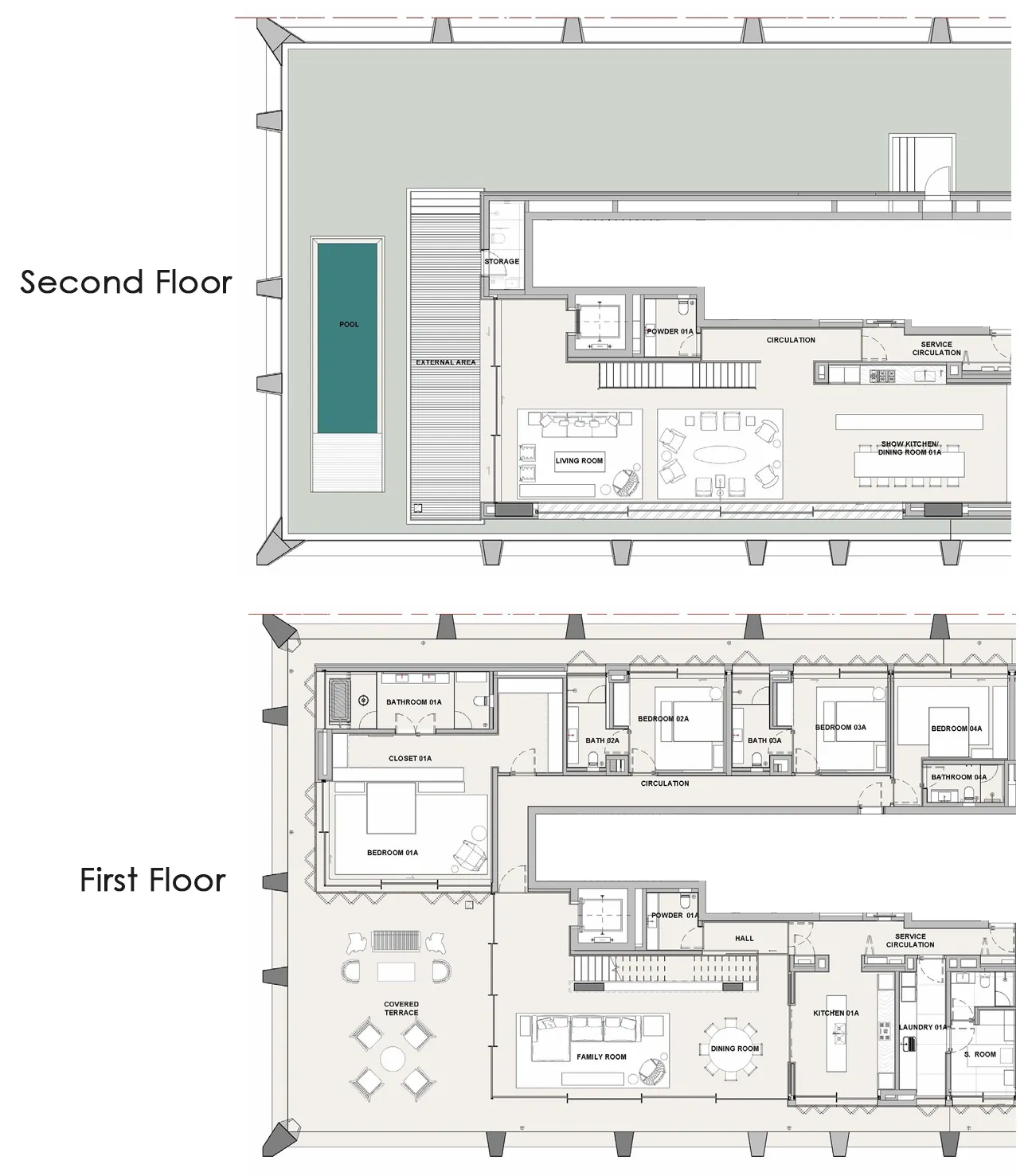 4 bedrooms floor plan