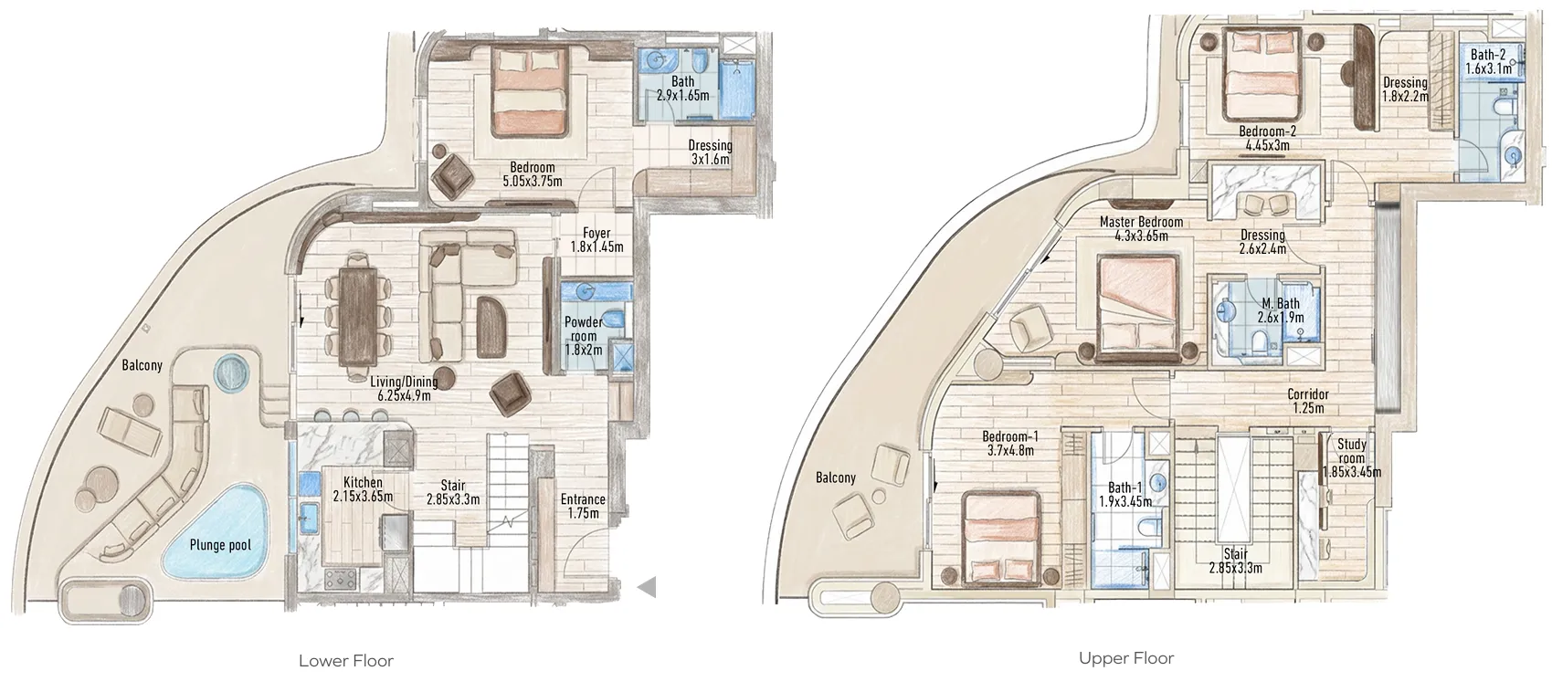 4 bedrooms floor plan