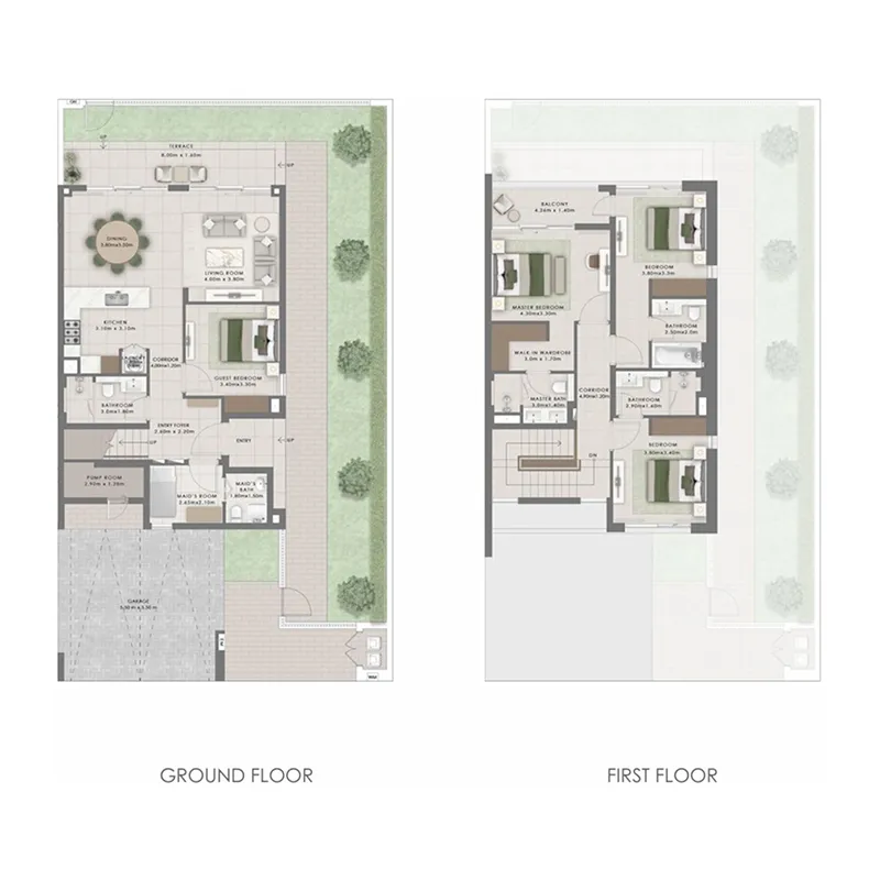 4-bedroom townhouse floor plan