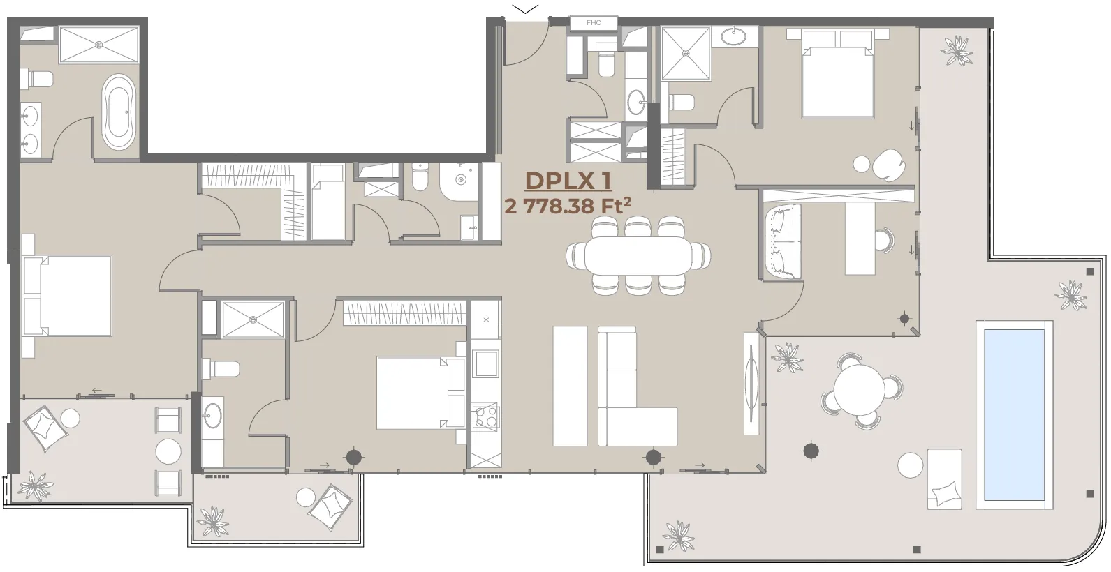 4 bedrooms floor plan