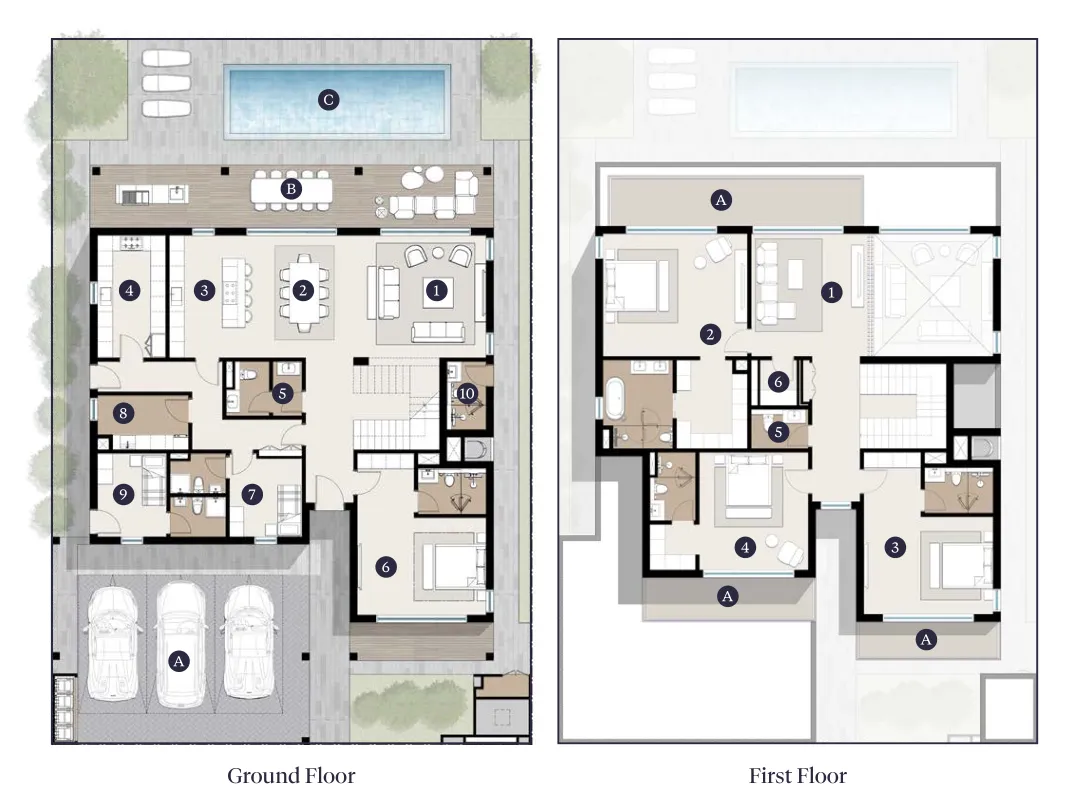 4-bedroom villa floor plan