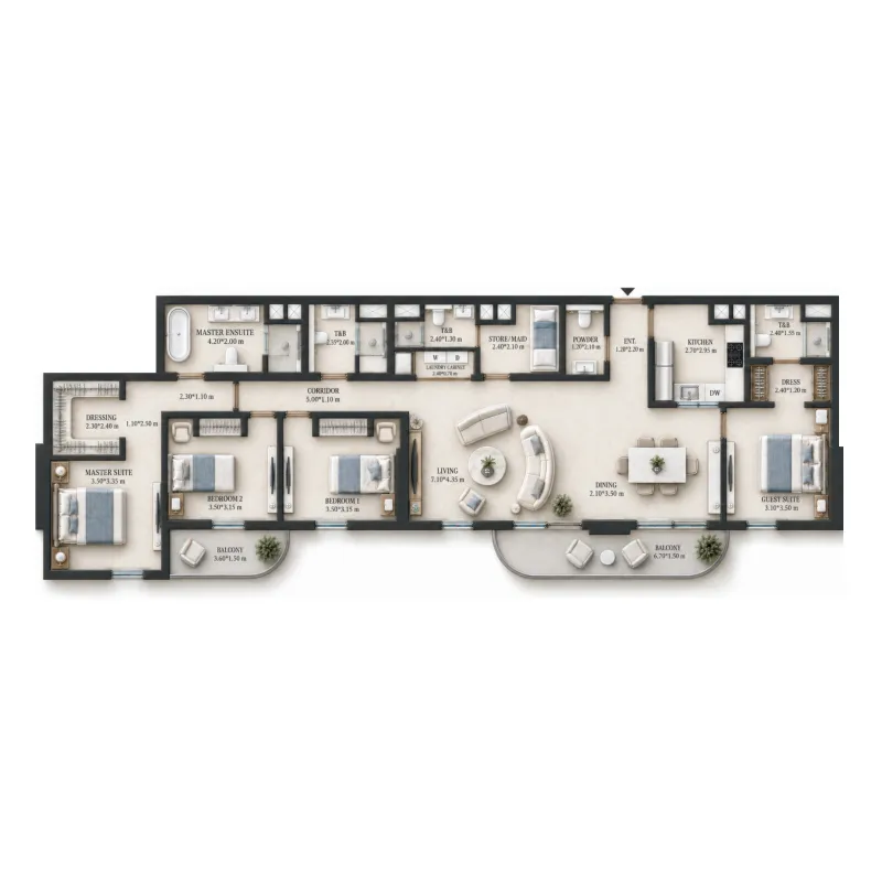 4 bedrooms floor plan