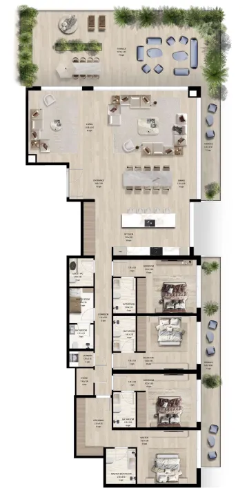 4 bedrooms floor plan