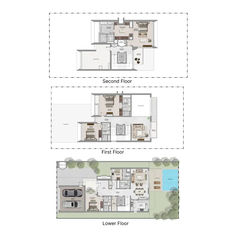 4-bedroom villa floor plan