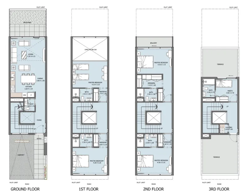 4 bedrooms floor plan