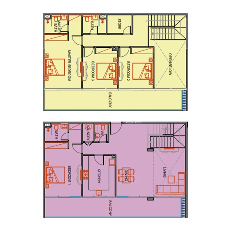 4 bedrooms floor plan