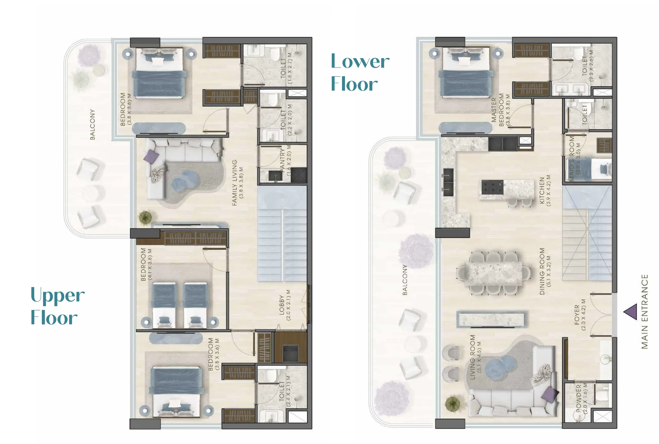 4 bedrooms floor plan