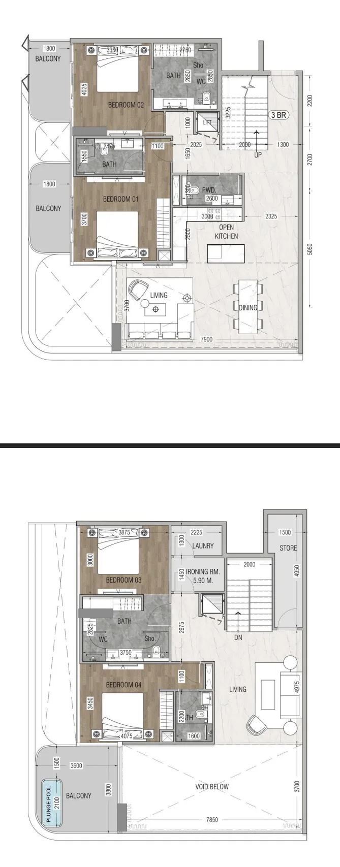 4 bedrooms floor plan