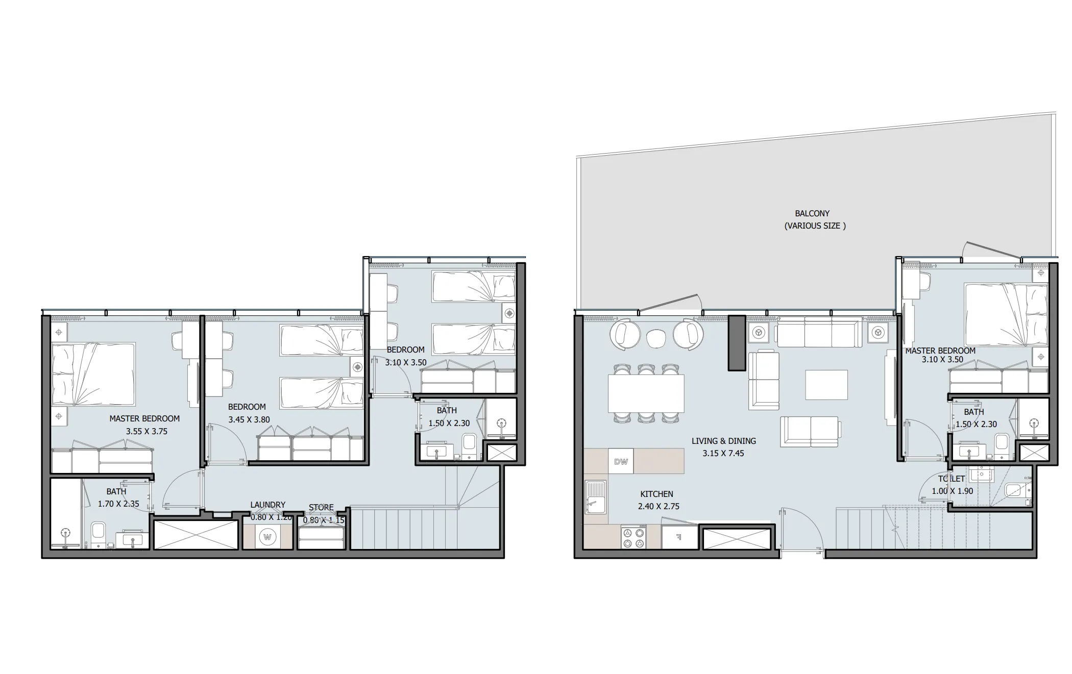 4 bed