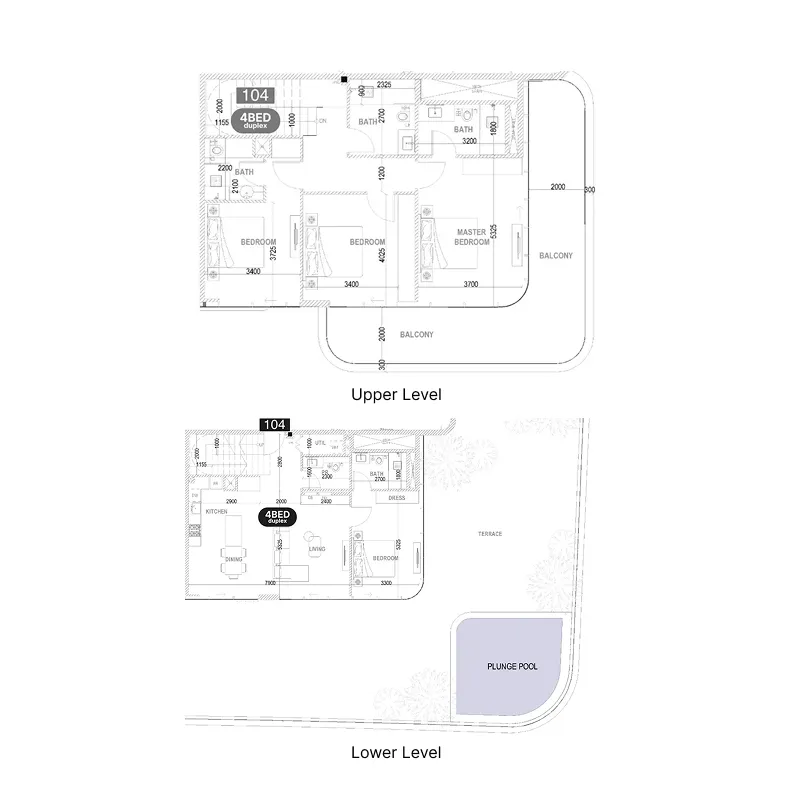 4 bedrooms floor plan