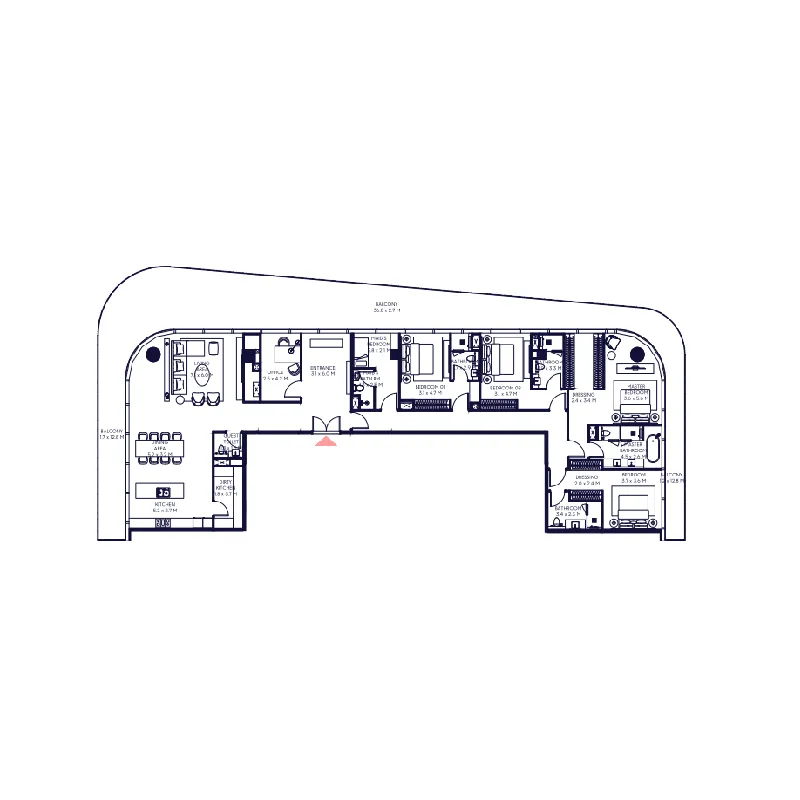 Arada Inaura Hotels & Residences Downtown 4BR floor plan