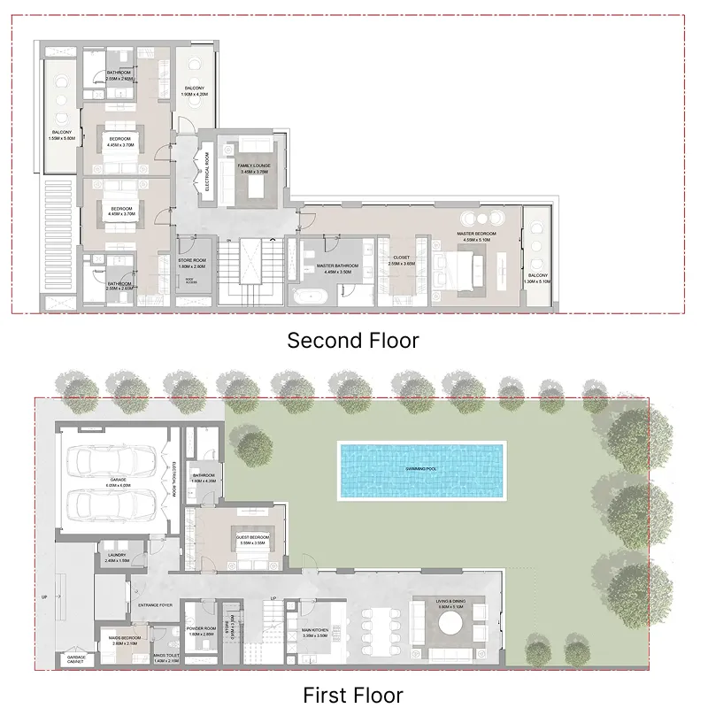 4-bedroom villa floor plan