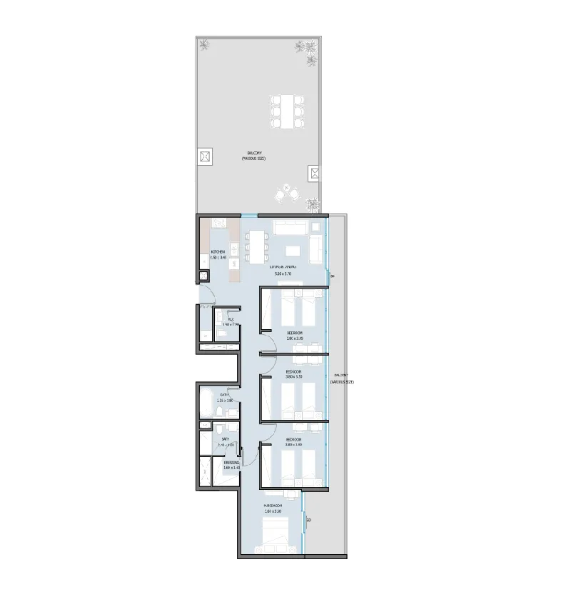 4 bedrooms floor plan