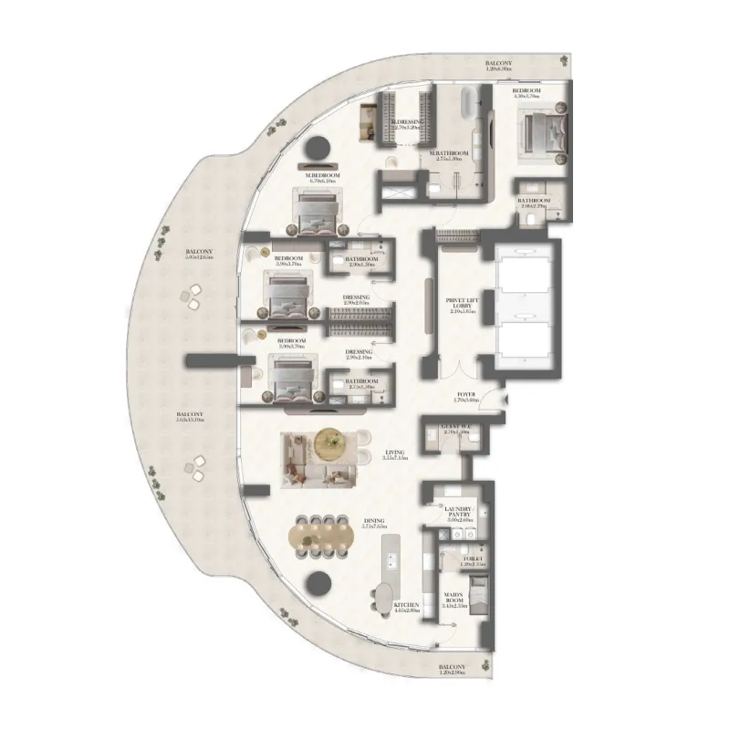 4 bedrooms floor plan