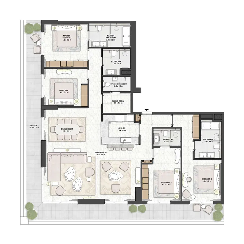 Beyond Developments Saria 4BR floor plan