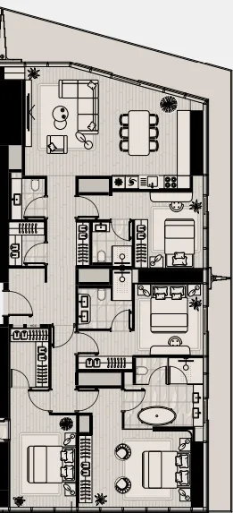 Mered Iconic Tower 4BR floor plan