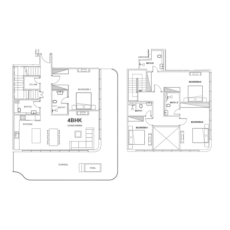 4 bedrooms floor plan