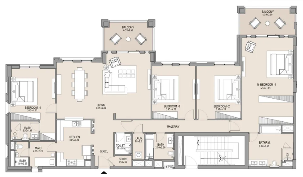 4 bedrooms floor plan