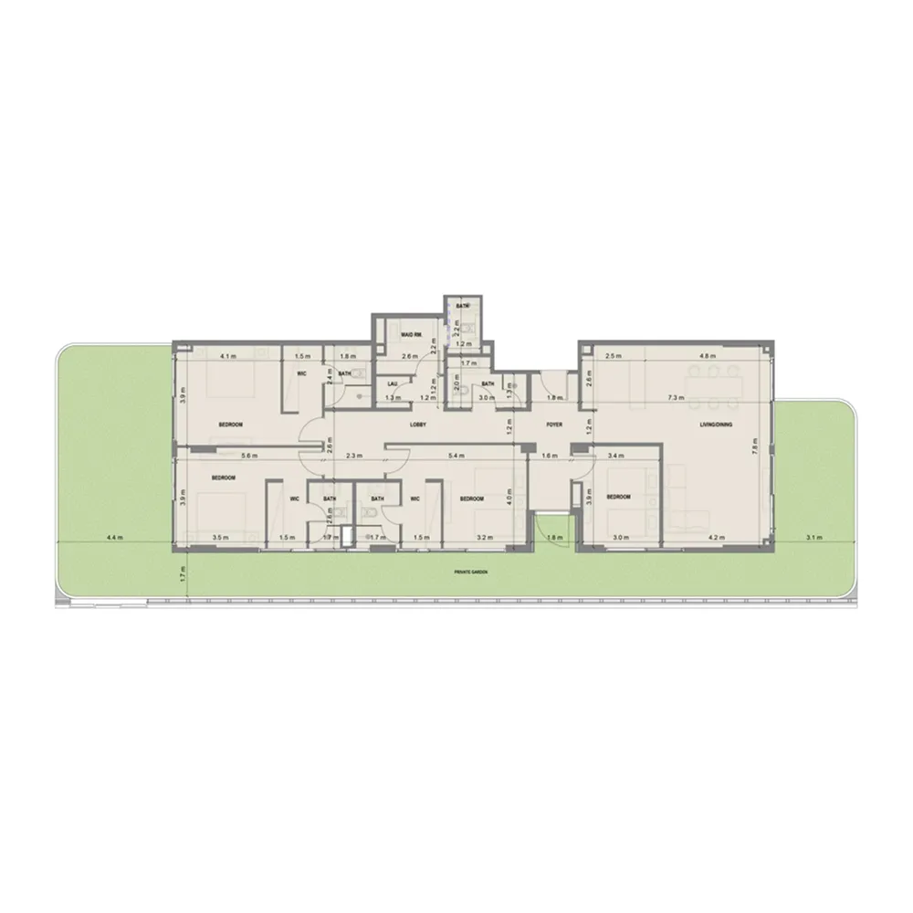 4 bedrooms floor plan