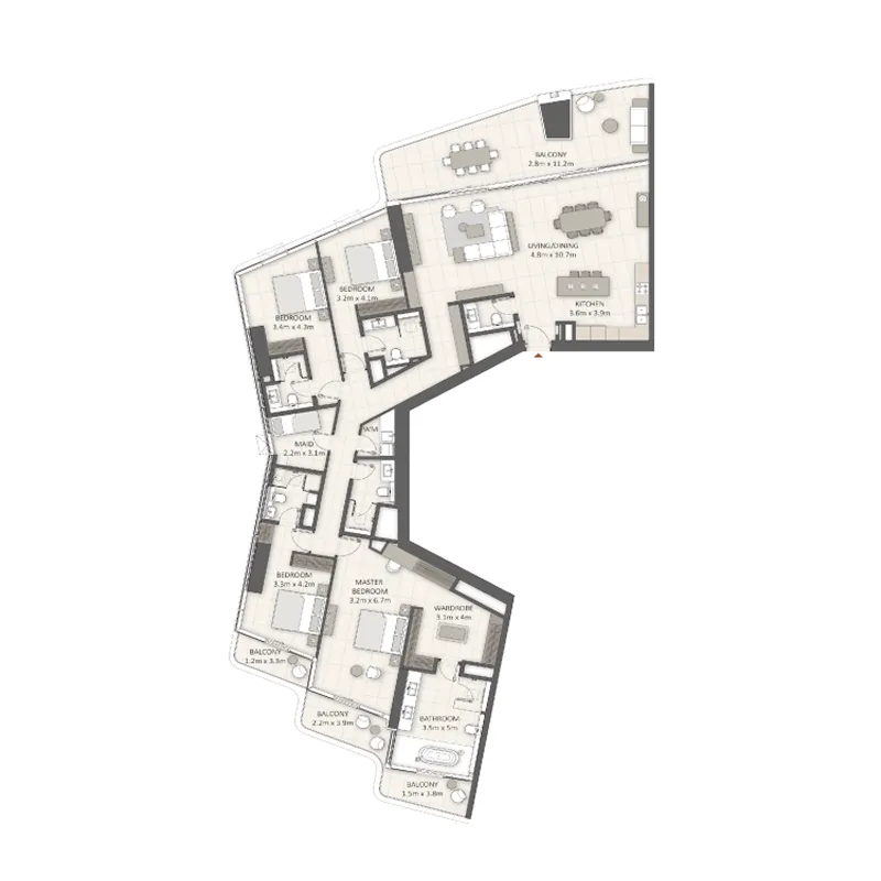 LIV LIV Lux 4BR floor plan