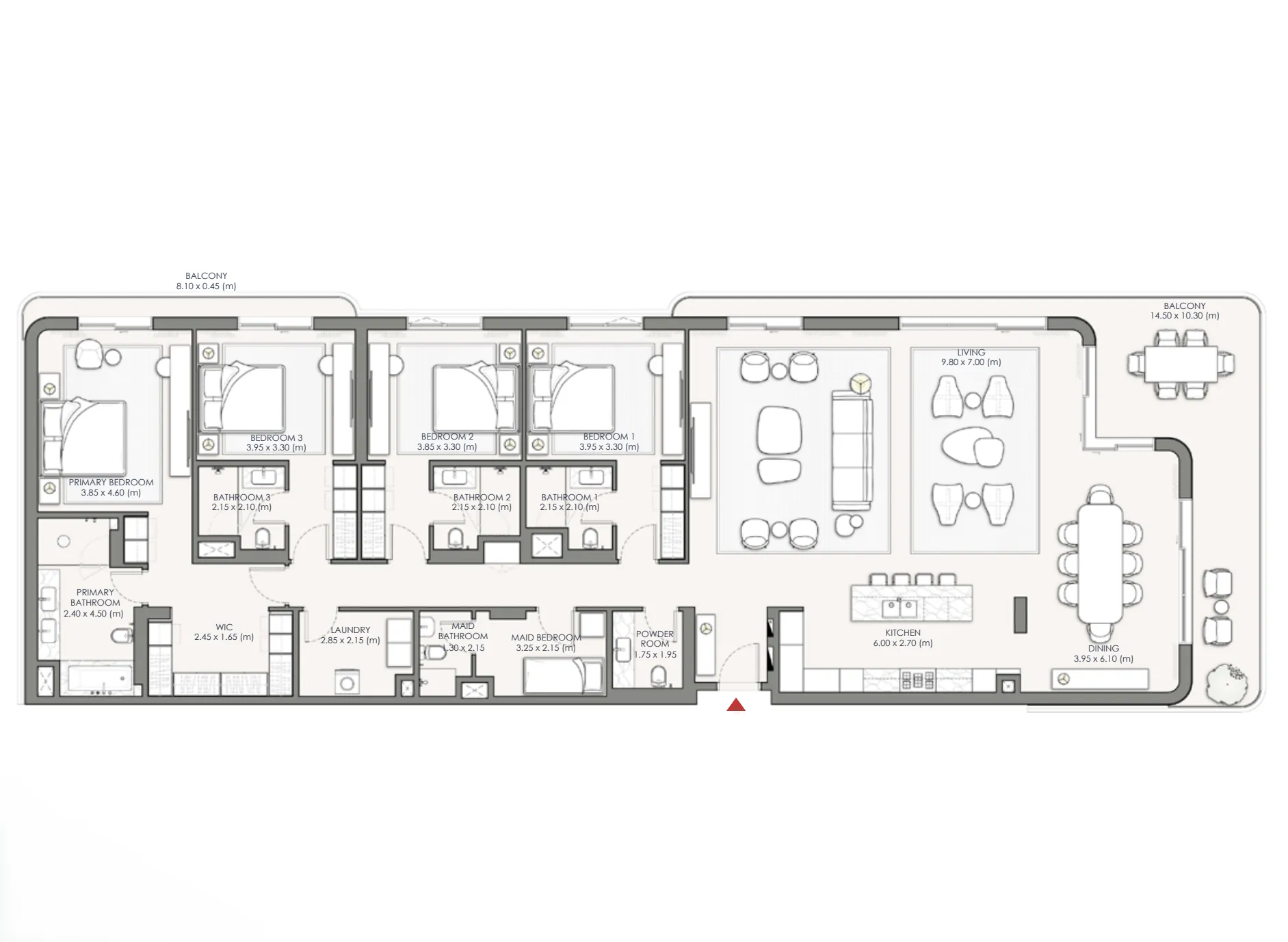 4 bedrooms floor plan