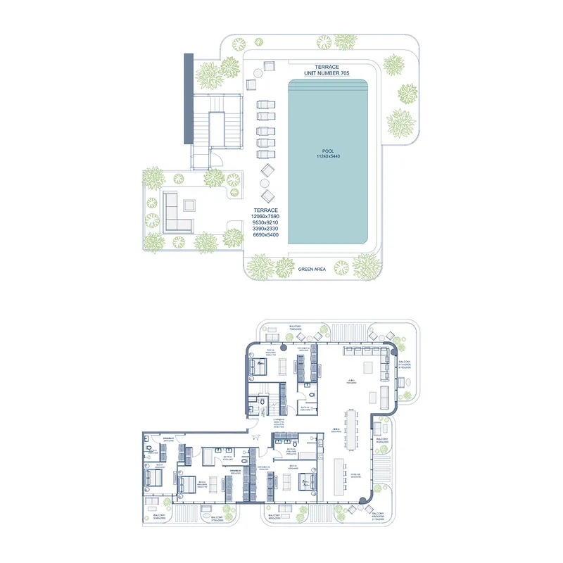 4 bedrooms floor plan