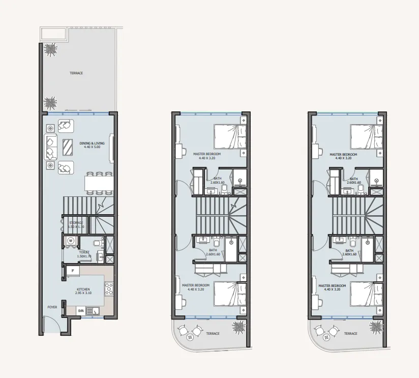 4-bedroom townhouse floor plan