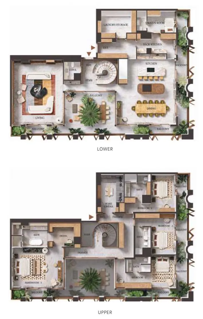 4 bedrooms floor plan