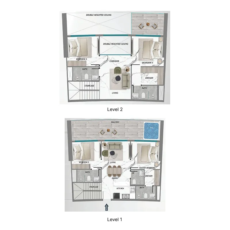 4 bedrooms floor plan