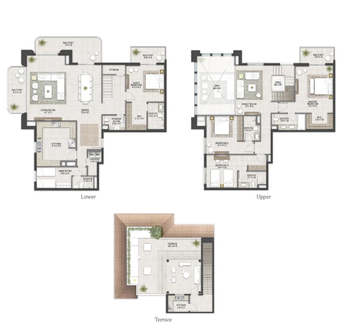 4 bedrooms floor plan