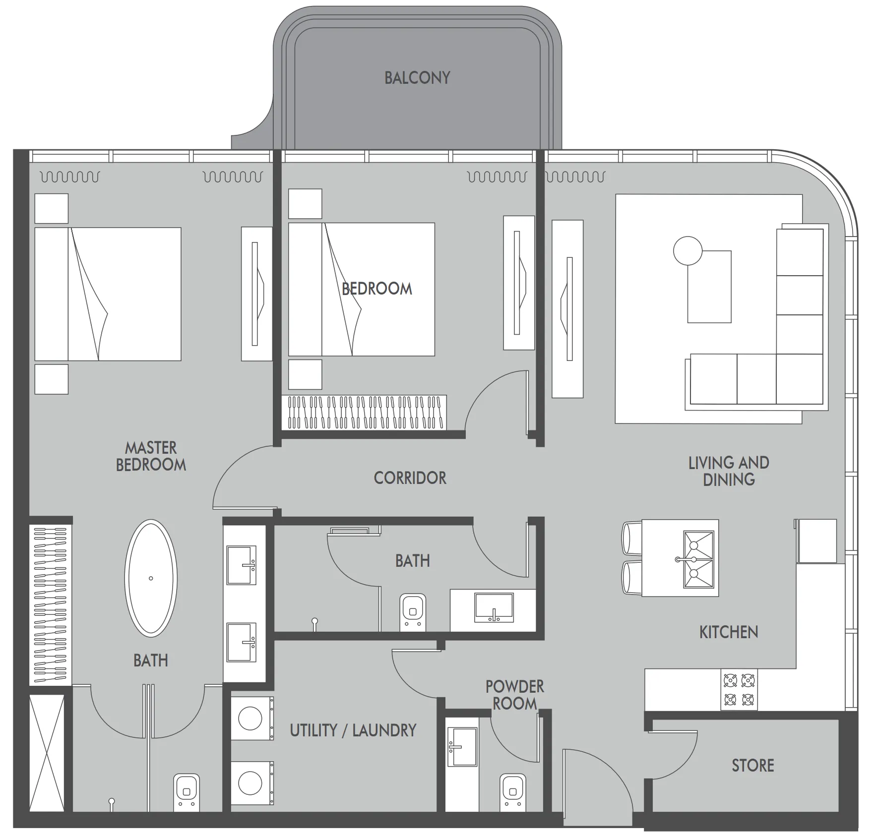 2 bed