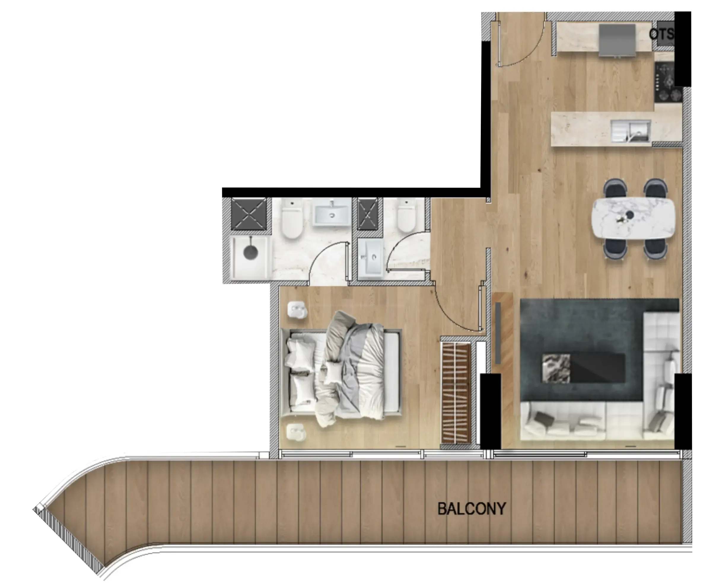 ADE Properties Barari Gate by ADE 1BR floor plan