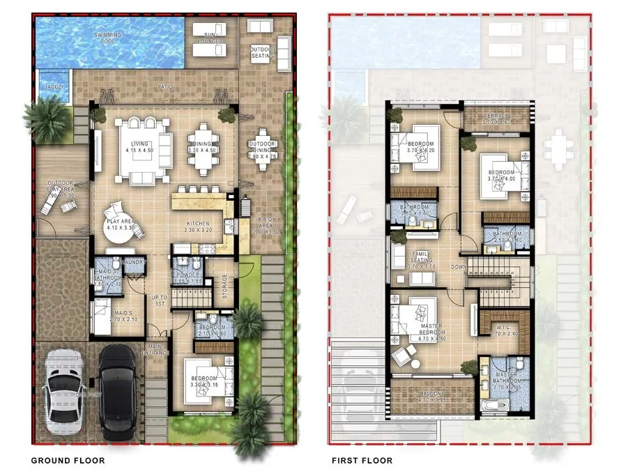 4 bedrooms floor plan