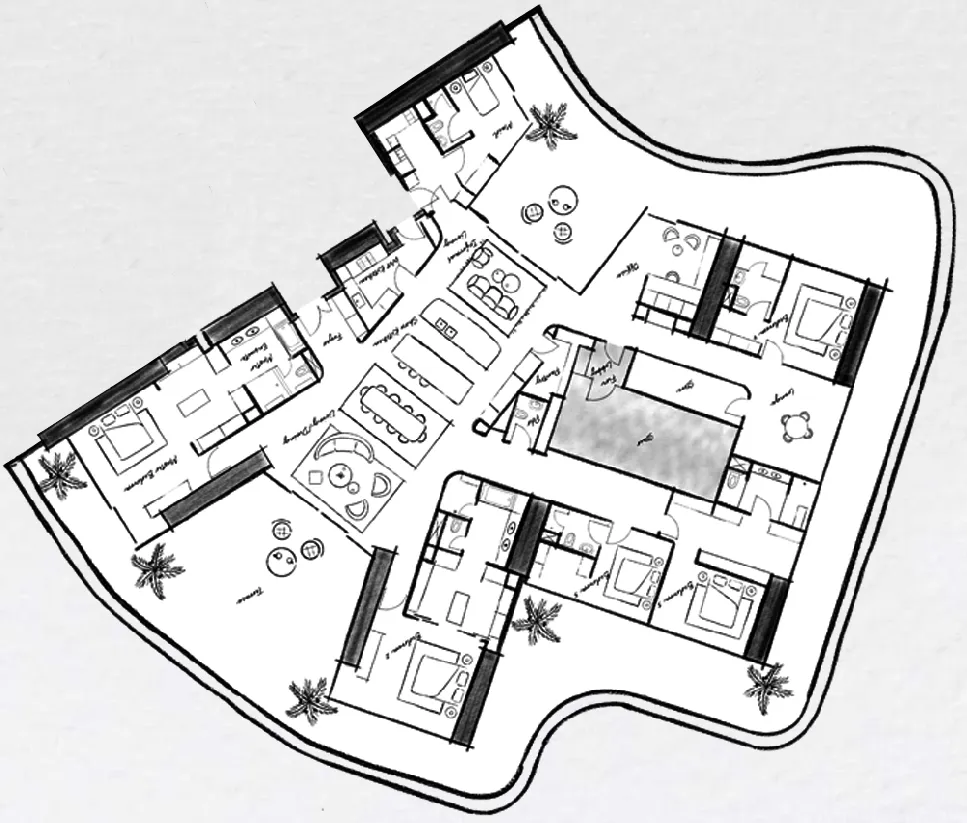 5 bedrooms floor plan