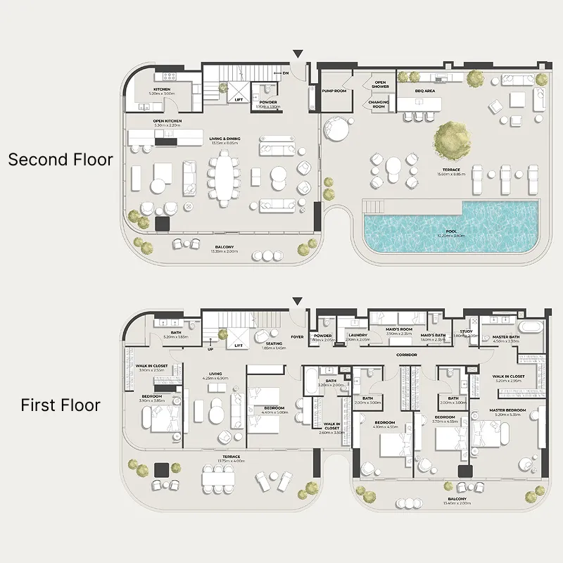 5 bedrooms floor plan
