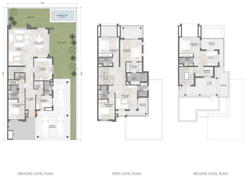 5-bedroom townhouse floor plan
