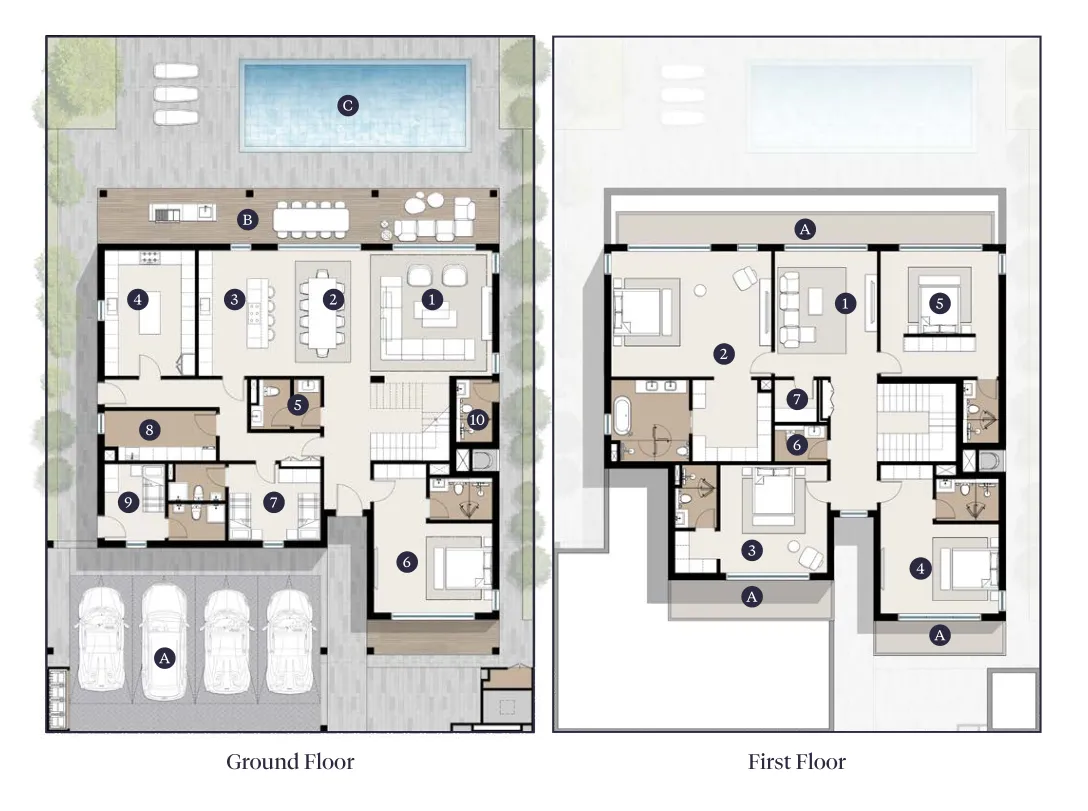5-bedroom villa floor plan