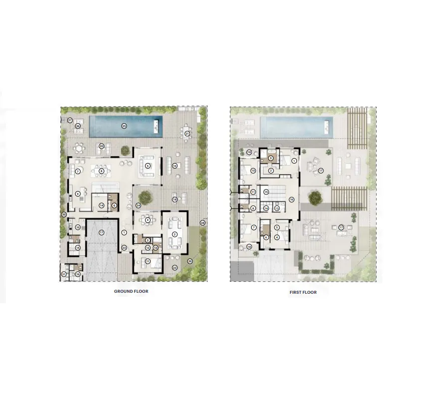 5 bedrooms floor plan