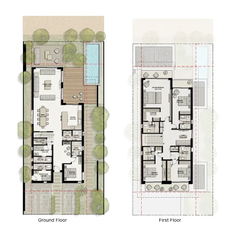 5-bedroom townhouse floor plan