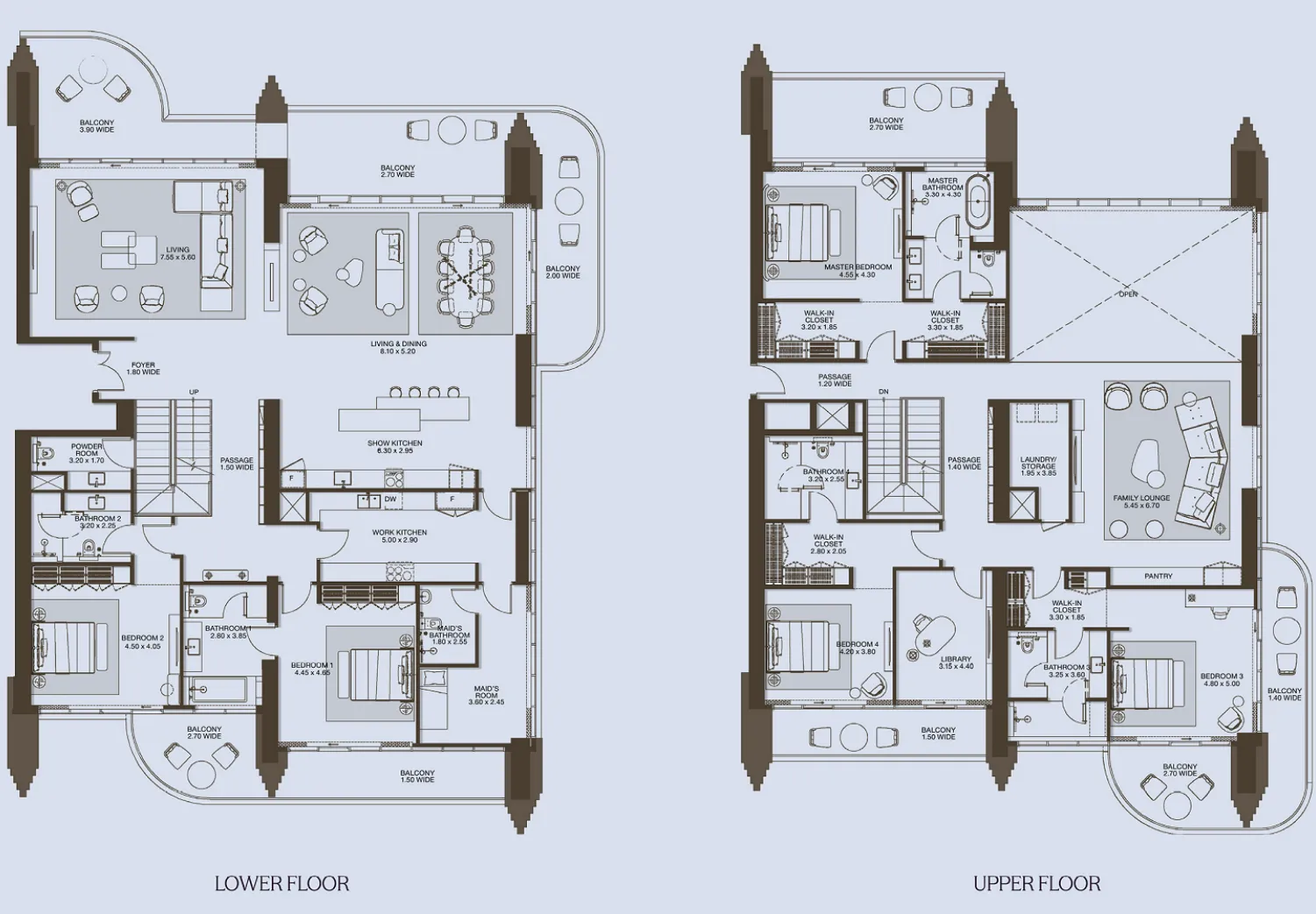 5 bedrooms floor plan