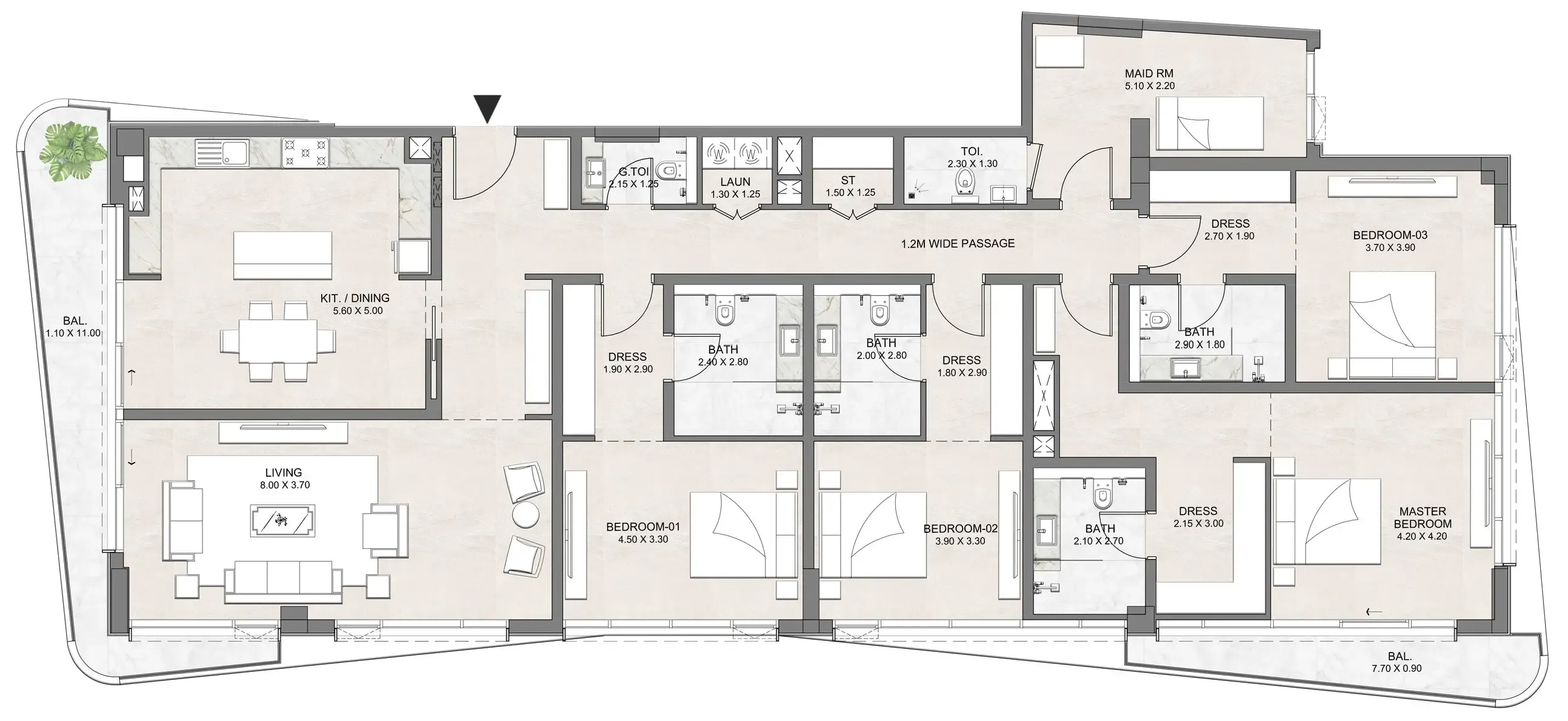 4 bedrooms floor plan