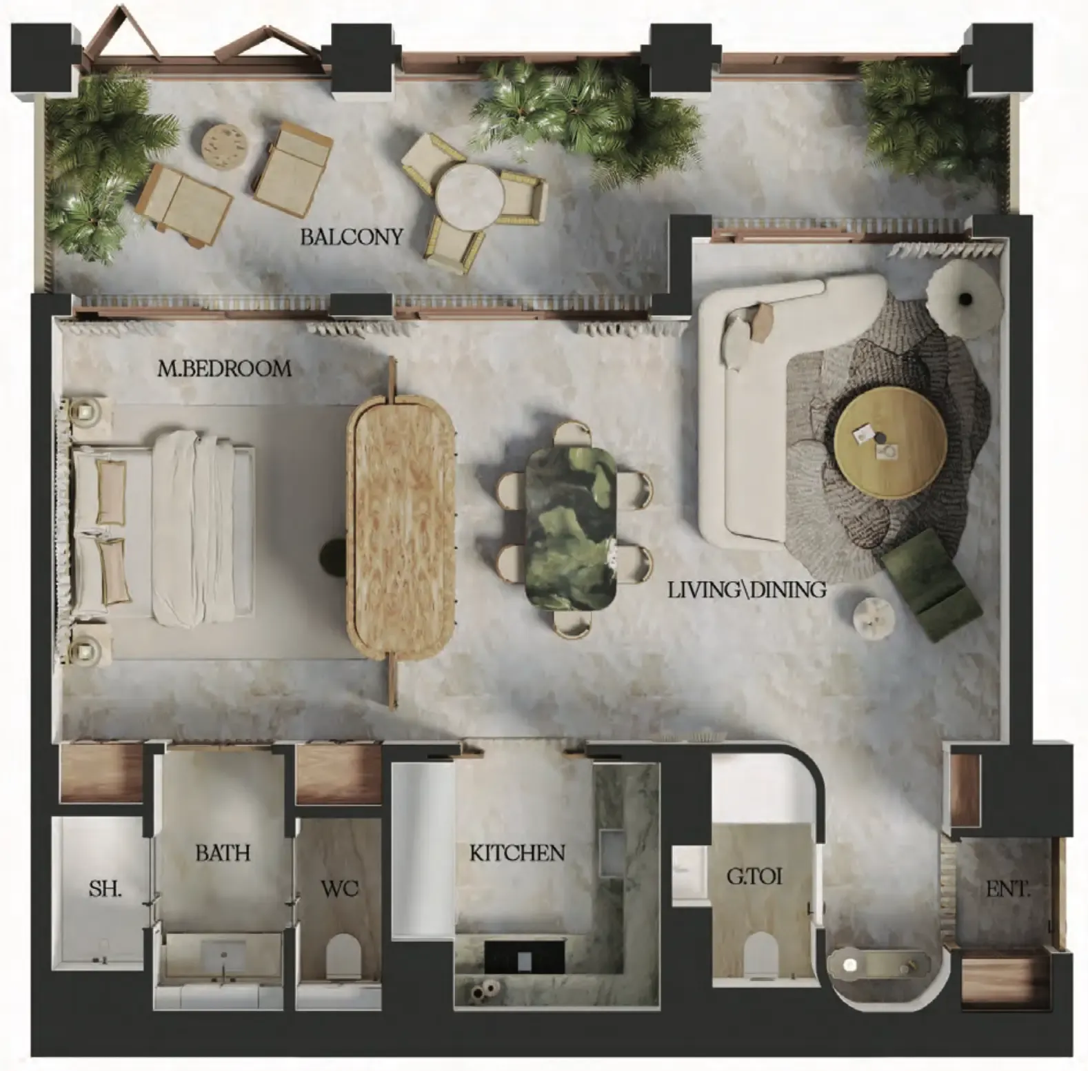1 bed