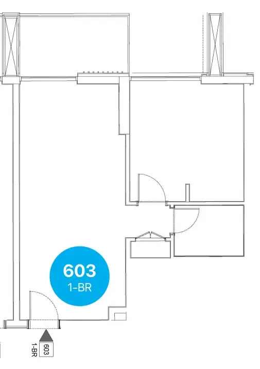 1 bedroom floor plan
