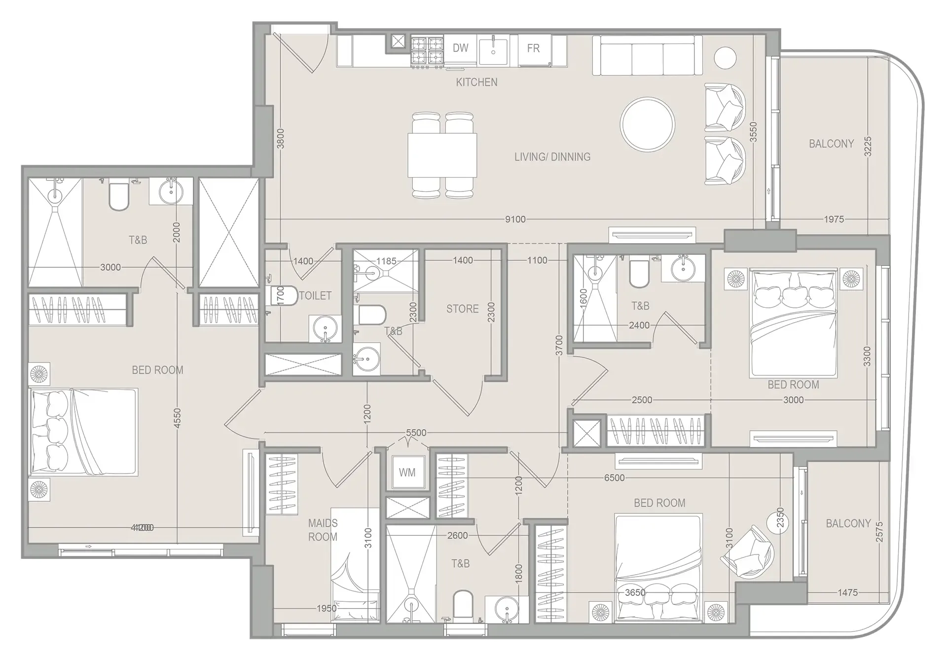 3BR Layout