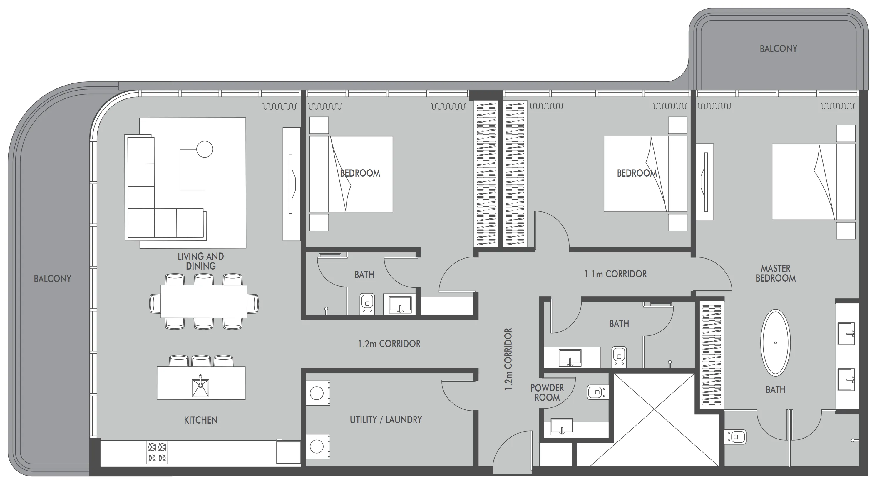 3 bedrooms floor plan