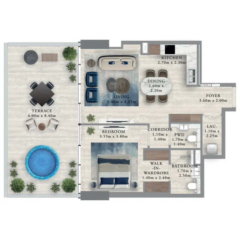1 bed