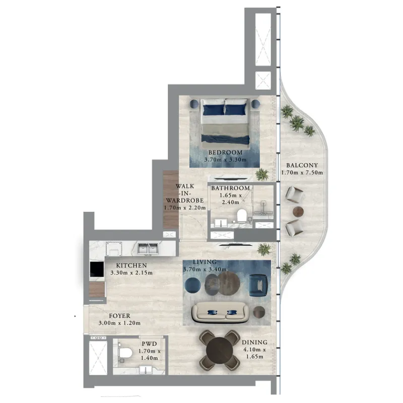 1 bed