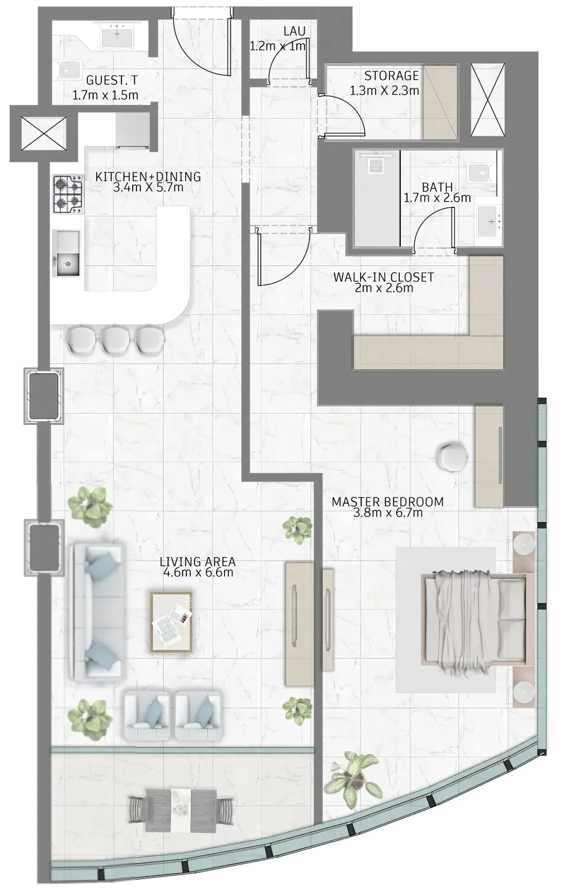 1 bed